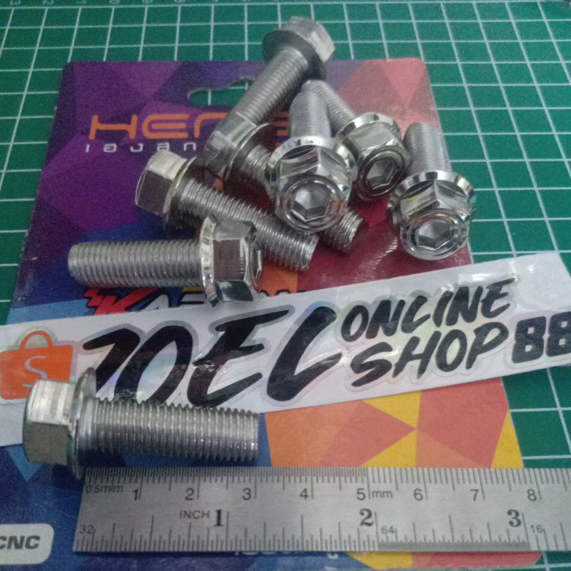 baut probolt stenless 2 kunci 10x30 baut probolt stenless 2 kunci drat 14 panjang 3 cm