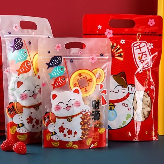 Plastik Ziplock Kue/Permen/Cookie Chinese Cat Imlek