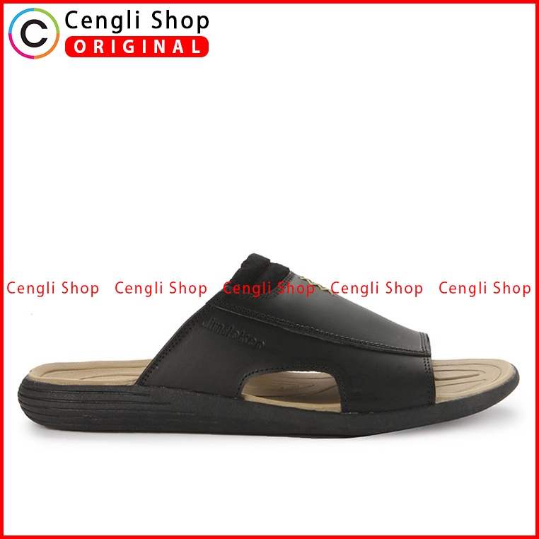 SANDAL CASUAL JIM JOKER PRIA ORIGINAL SLIDE KULIT BRANDED HITAM JJ08