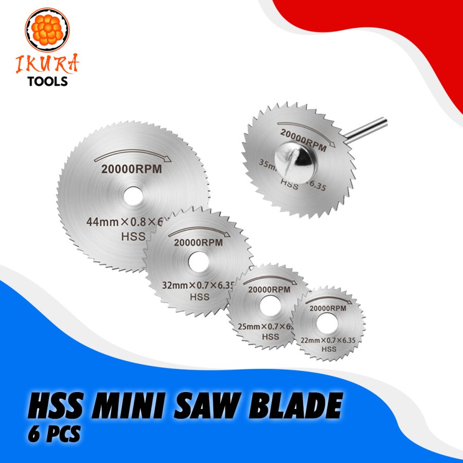 MATA GERGAJI MINI IKURA 5 PCS GERINDA SAW BLADE MINI DIE GRINDER BOR