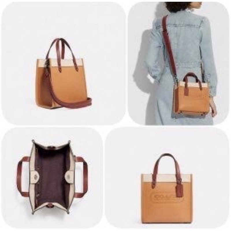 Coach Field Tote 22 In Colorblock With Coach  Badge And Whipstitch (C3863)