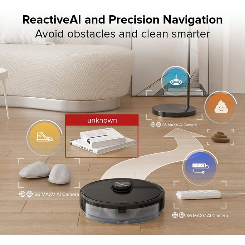 Roborock S6 MaxV Robot Vacuum Cleaner Penyedot Debu dan Pel