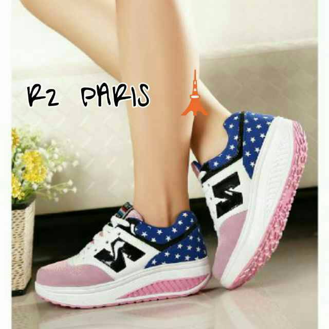 Sepatu Kets New Balance star ( pink & hitam)