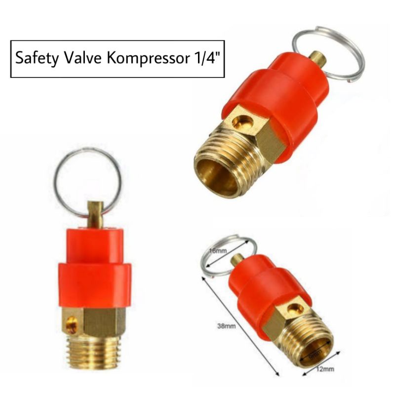 Mini Safety Valve 1/4&quot; Kran Pengaman Tekanan Kompressor Atau Safety Valve Compressor