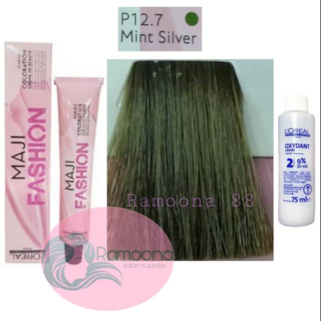 L'OREAL LOREAL MAJI FASHION MAJIFASHION P12.7 Mint Silver + Oxydant