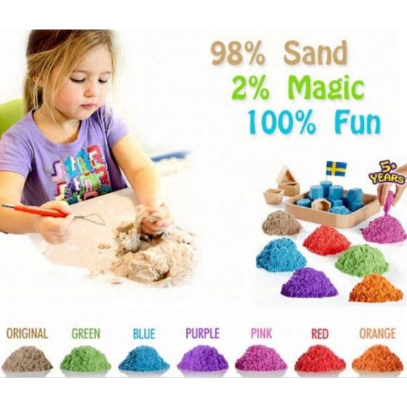 AJ mainan pasir ajaib pasir kinetik 1kg magic sand