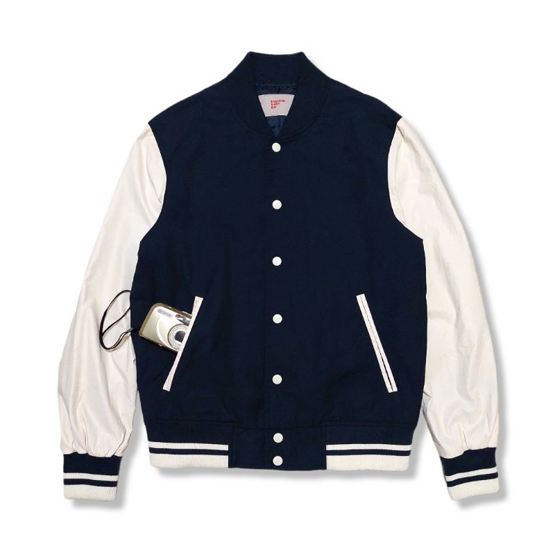 VARSITY JAKET 8 SECONDS ORIGINAL NAVY LEATHER