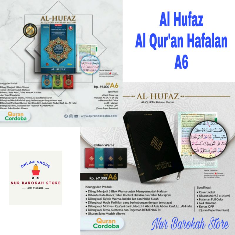 Al Hufaz A6 (Saku) HC / Resleting + Terjemah - Al Qur'an Hafalan