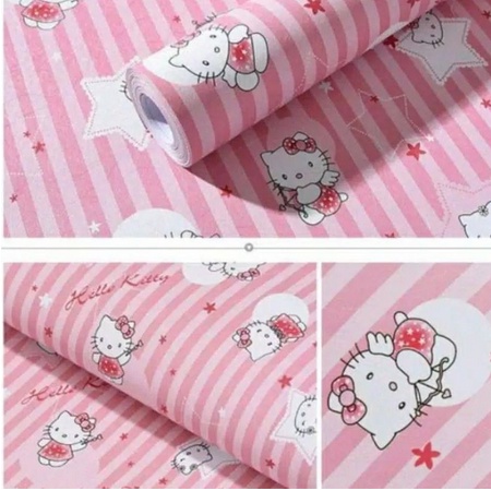 Wallpaper Stiker Motif Salur Hellokitty 1 roll