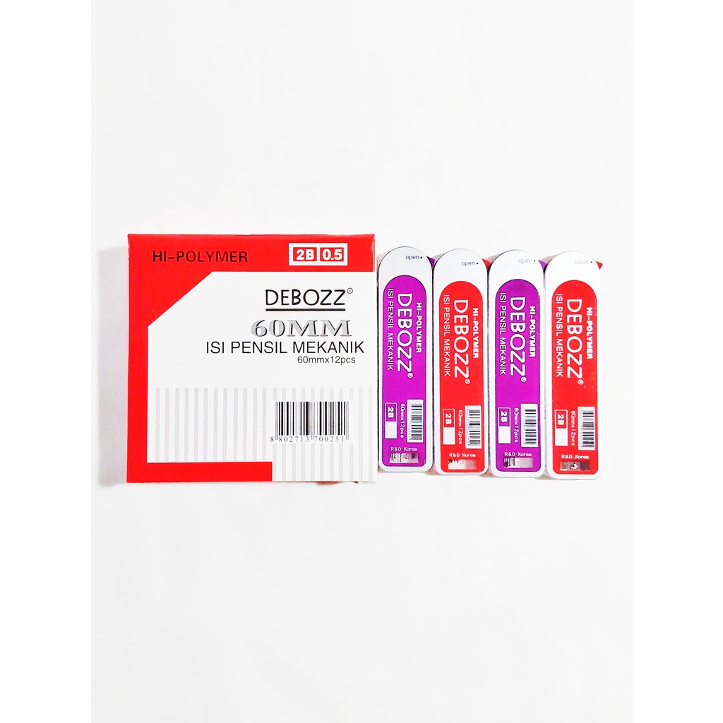 

(PAK) Isi Pensil Mekanik Debozz 0.5 2b 60MM / Pencil Lead Debozz 2B 0.5 mm