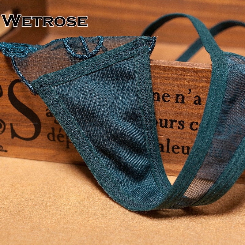 【Wetrose】New Seksi Bordir Mesh Renda Transparan Perspektif Elegan Wanita Hot Panty Thong