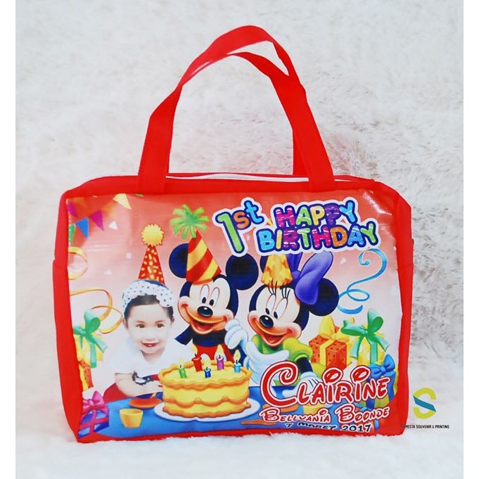 

Tas Ultah Resleting Mickey Mouse / Tas Souvenir Resleting / Tas Ulang tahun Micky mouse