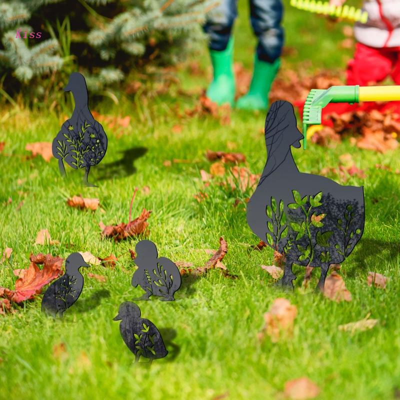 5 Pack Ornamen Patung Bebek Hitam Untuk Dekorasi Taman