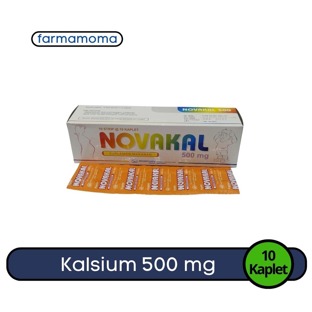 Novakal Strip - Calcium 500 Mg - Kalsium, Vitamin Ibu Hamil