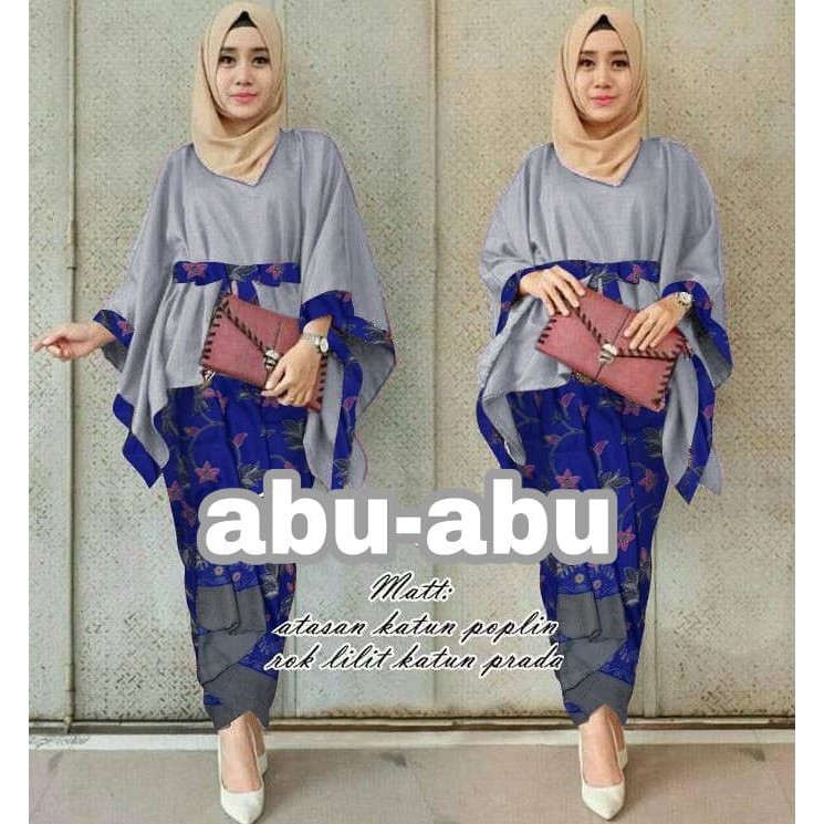 Kebaya Modern Hijab Remaja Style Modis Cantik Brokat Aurora Two Tone Terbaru Pink Mint Silver Biru