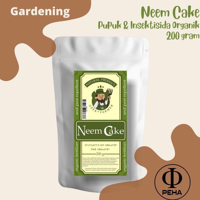 Pupuk dan Insektisida Organik Neem Cake 200 gram Geek Farmer Natural