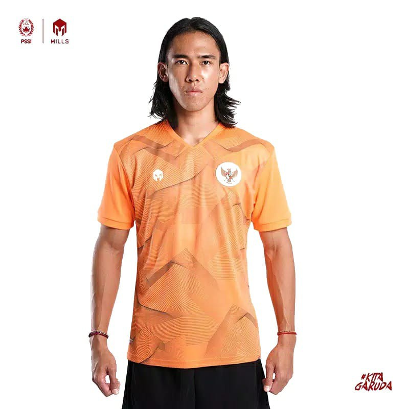 JERSEY TIMNAS GARUDA INDONESIA 2020 MILLS 1013GR BAJU LATIHAN TIMNAS TRAINING JERSEY TIMNAS ORANGE