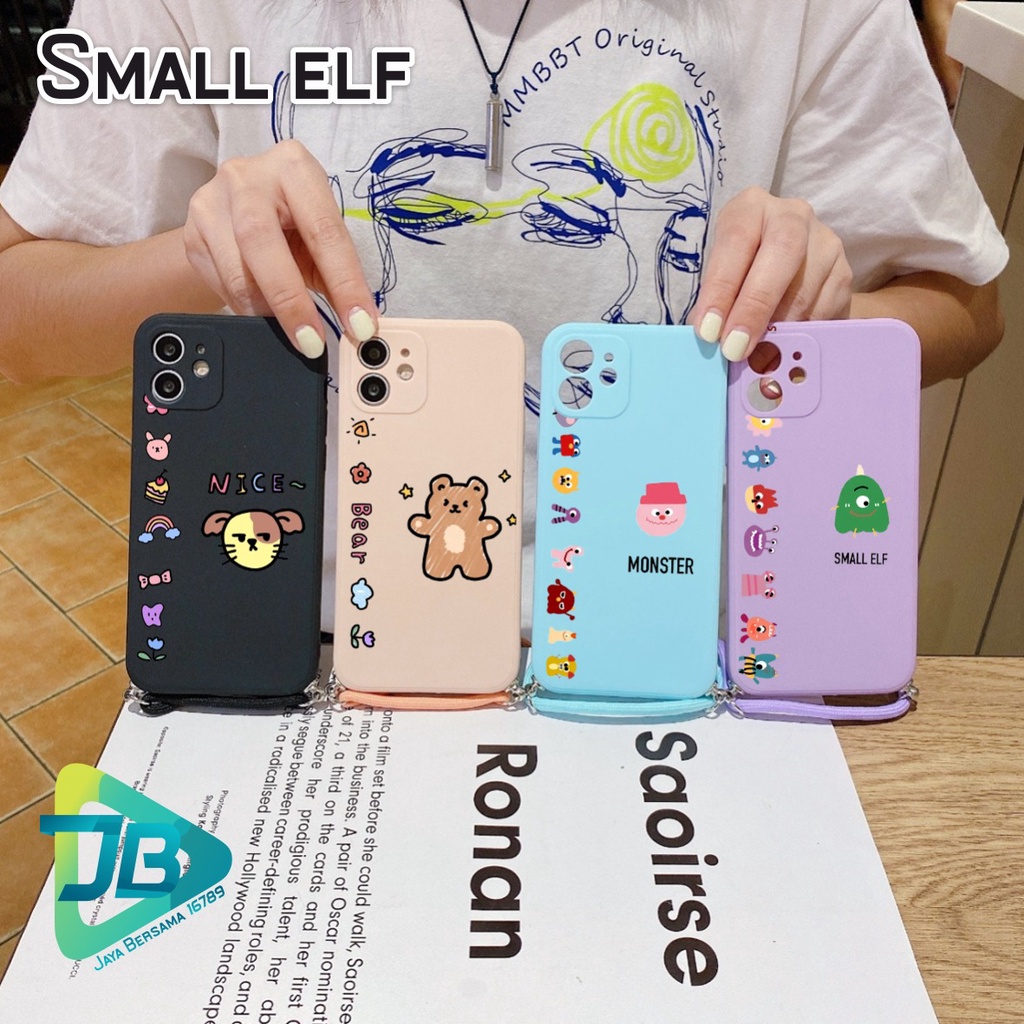 SOFTCASE SILIKON SLINGCASE TALI LANYARD STRAP PHONE MACARON PELINDUNG KAMERA SMALL ELF OPPO VIVO SAMSUNG XIAOMI REALME IPHONE ALL TYPE JB5410