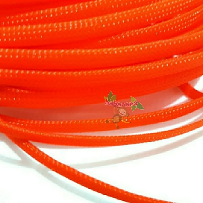 Pembungkus Kabel 8 mm Orange Cable Sleeve braided nylon