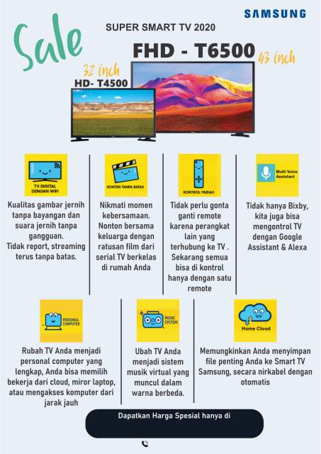 SAMSUNG LED TV UA32T4500 Smart TV 32 Inch 32T4500 GARANSI RESMI 2 TAHUN-5