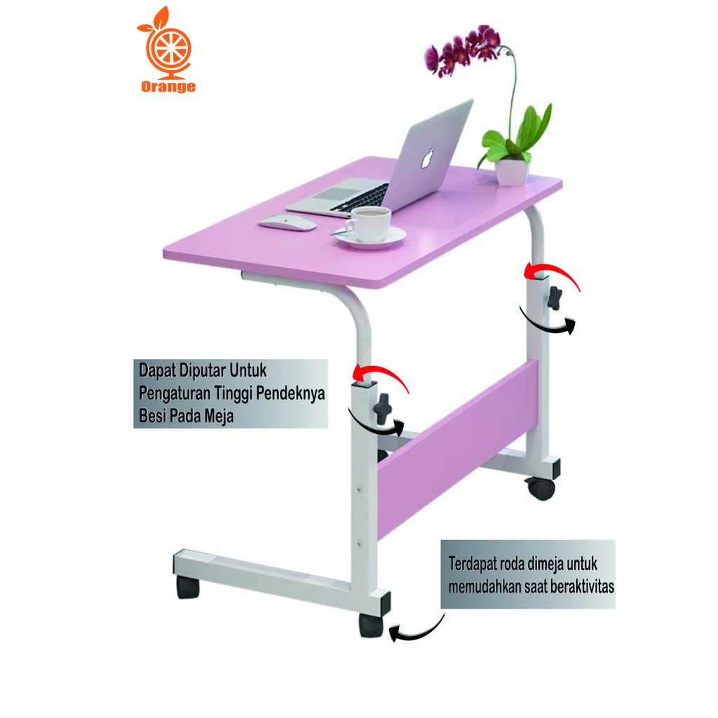 Meja Laptop Lipat Tinggi Adjustable Meja Laptop Kerja Belajar Minimalis Worldhome66