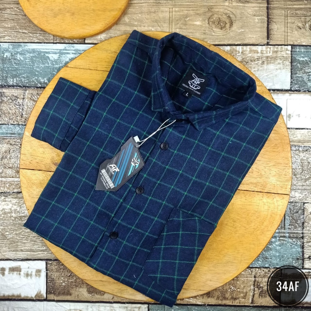 Kemeja Pria Lengan Panjang Model Slimfit  - Kemeja Flanel Pria (04AF)