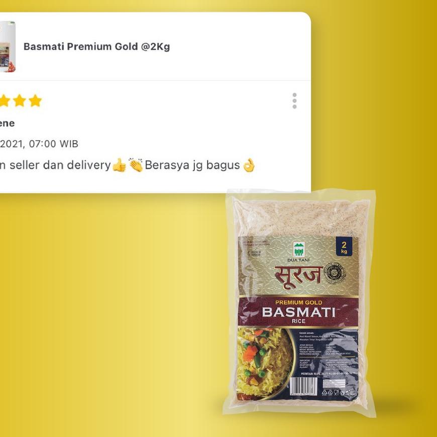 

Beras Basmati Dua Tani 2kg- HALAL Cocok Untuk Nasi Kebuli serbuuu !