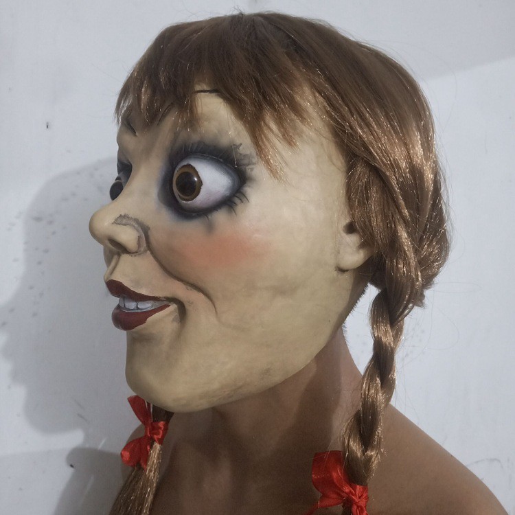 TOL-15 topeng latex karet full head kepala annabelle rumah hantu halloween prank mainan