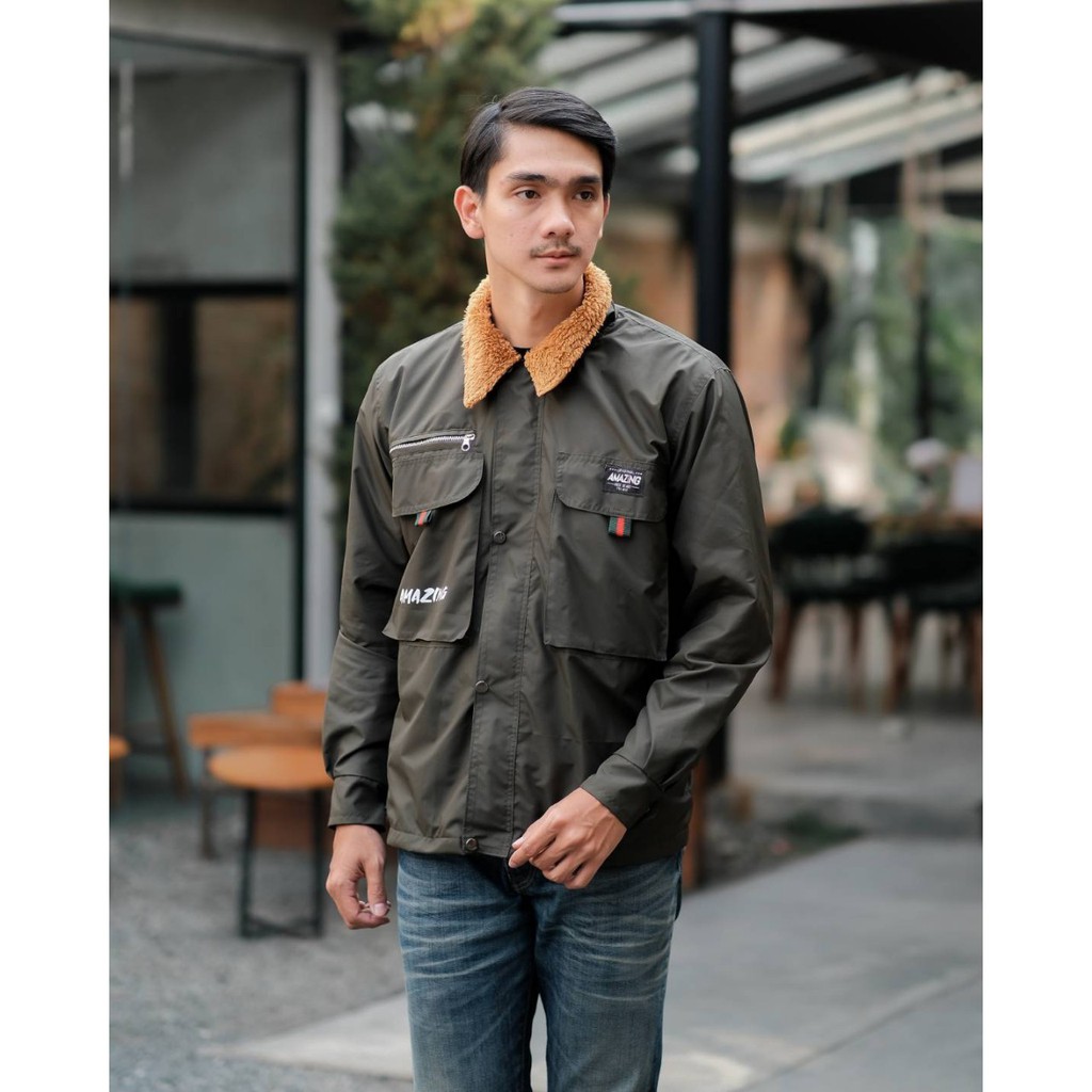 BEE_JAYACLOTH-Jaket Parasut Cozy Original Amz Black-Jaket Parasut Pria Anti Air