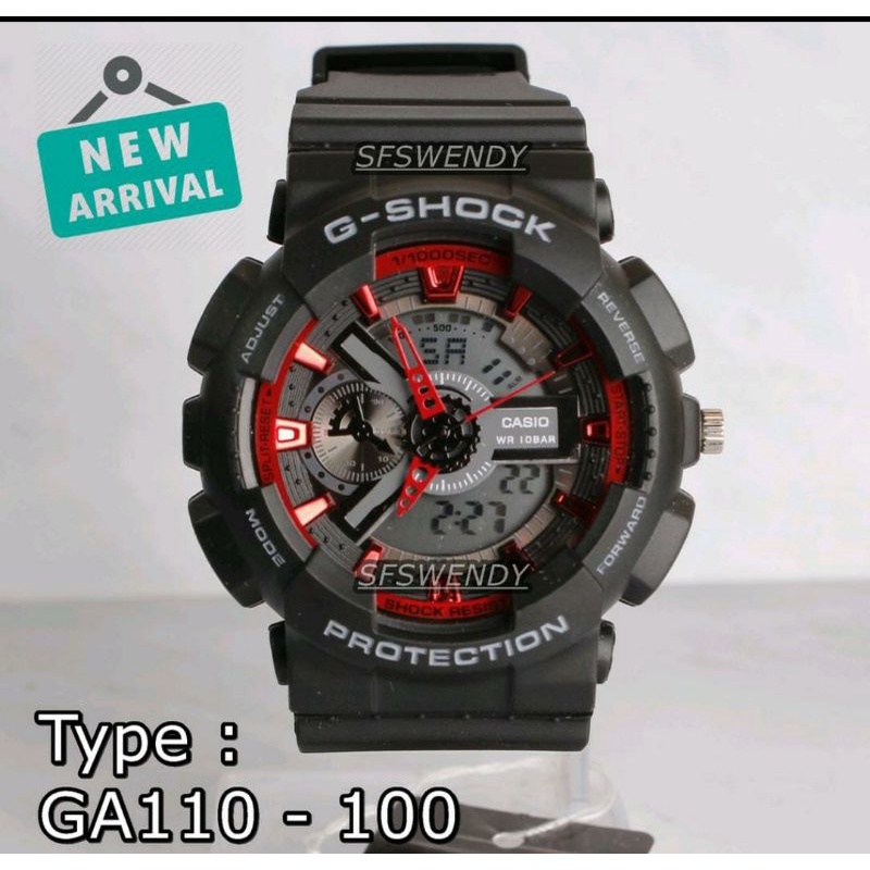 Jam Tangan Ga110 Jam Tangan Dualtime Jam Tangan Rubber Anti Air Jam Tangan Pria