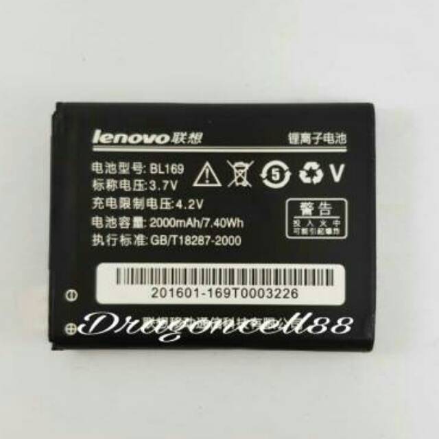 Baterai LENOVO BL 169 S560 A789 P800 BL 169 Kualitas ORIGINAL 100%