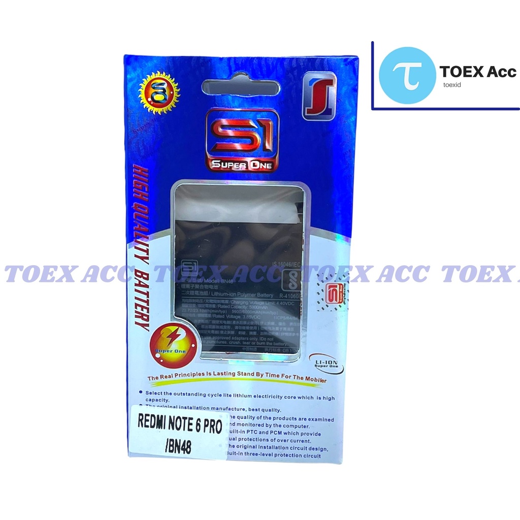 Baterai Xiaomi Redmi Note 6 Pro BN48 - Battery Double Power Super One BN 48