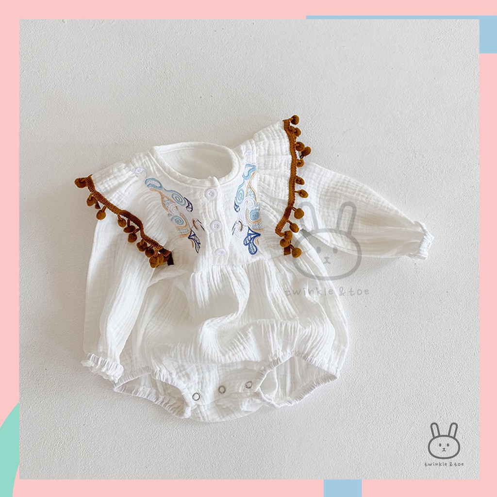 Baju Romper Anak Bayi Perempuan Model Korea / Baby Girl Romper-Putih