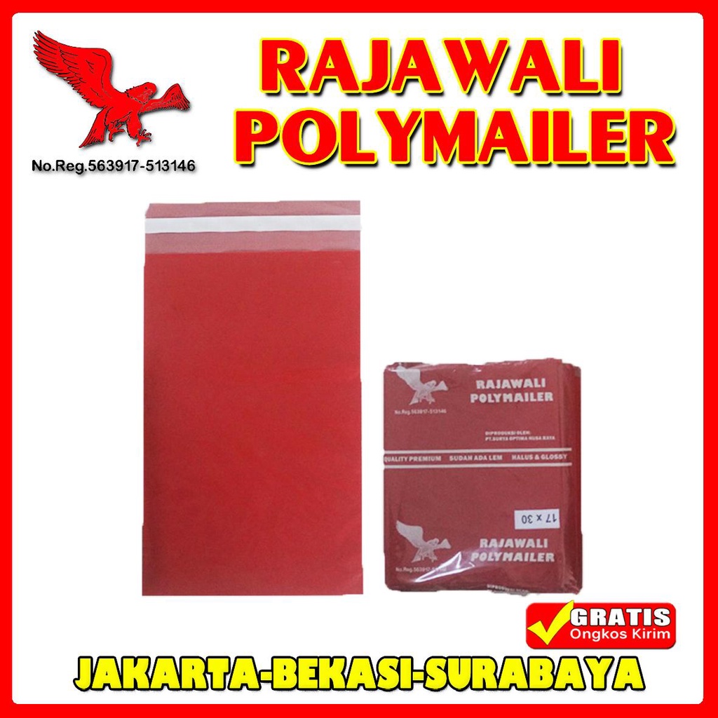 Plastik Polymailer 20x40,25X40,30x40 isi 50pcs  Plastik Packing Online Shop Packing Perekat lem Tebal RAJAWALI