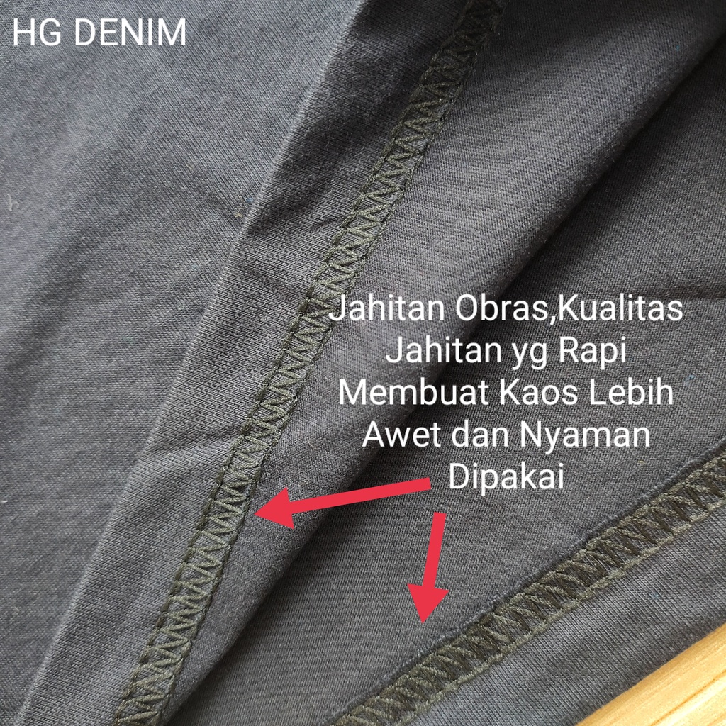 HG DENIM XL COTTON COMBED KAOS PRIA POLOS PENDEK