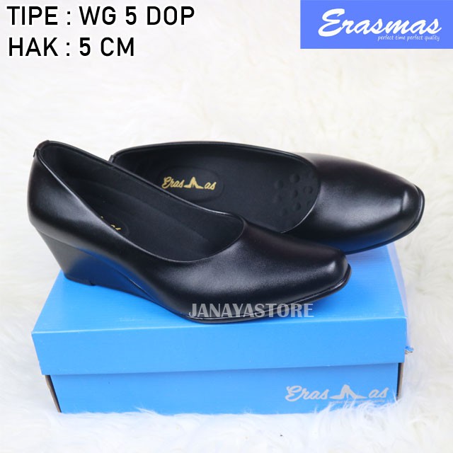 Sepatu Wedges Formal Kantor 5cm Persit Bhayangkari PNS SATPOL PP Perawat Erasmas Exclusive