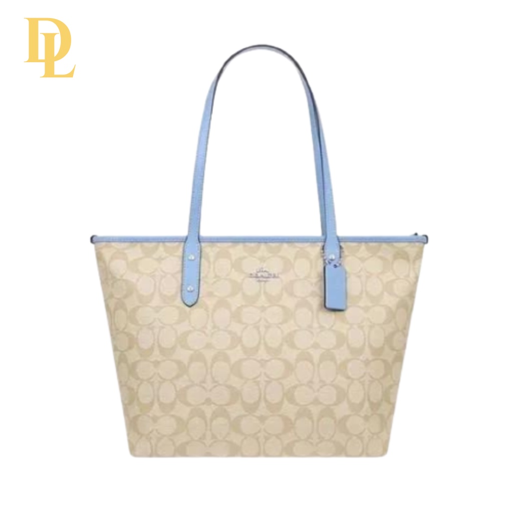 Coach City Zip Tote In Signature Canvas (C58292)
