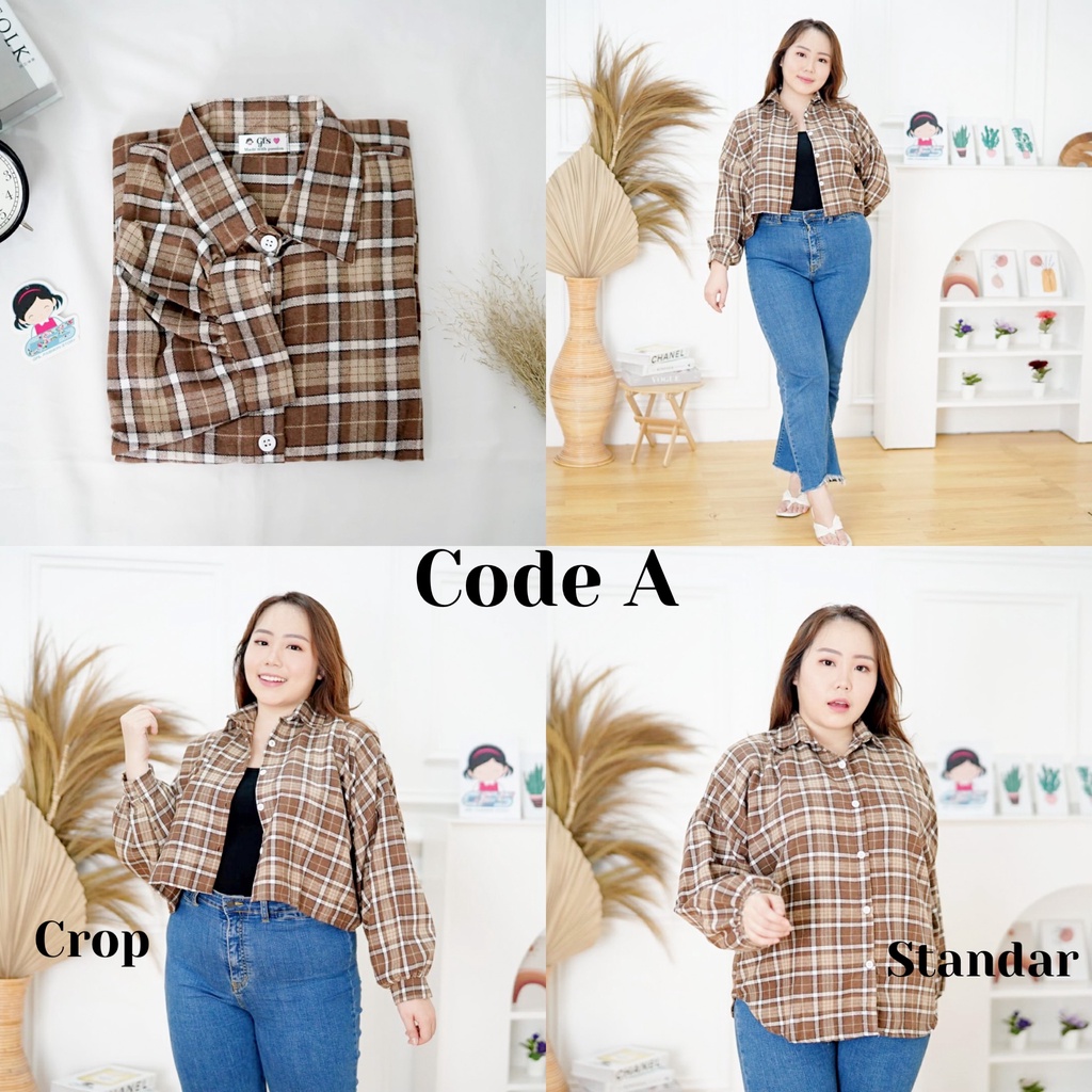 GFS [PLUS SIZE] FLANEL OVERSIZE KEMEJA BIGSIZE