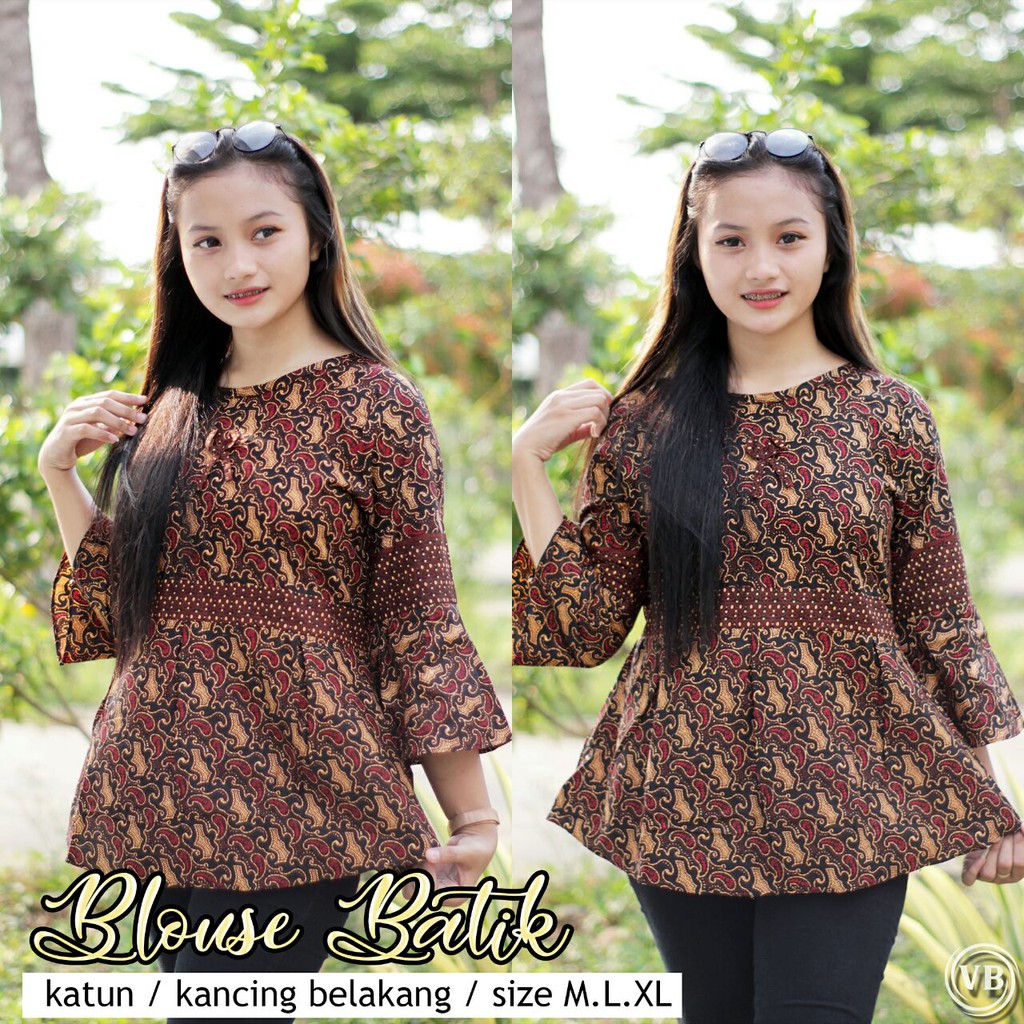 BK3 Atasan Lengan Pendek Risna Batik Blouse trompet HRB206 IPNU IPPNU 035