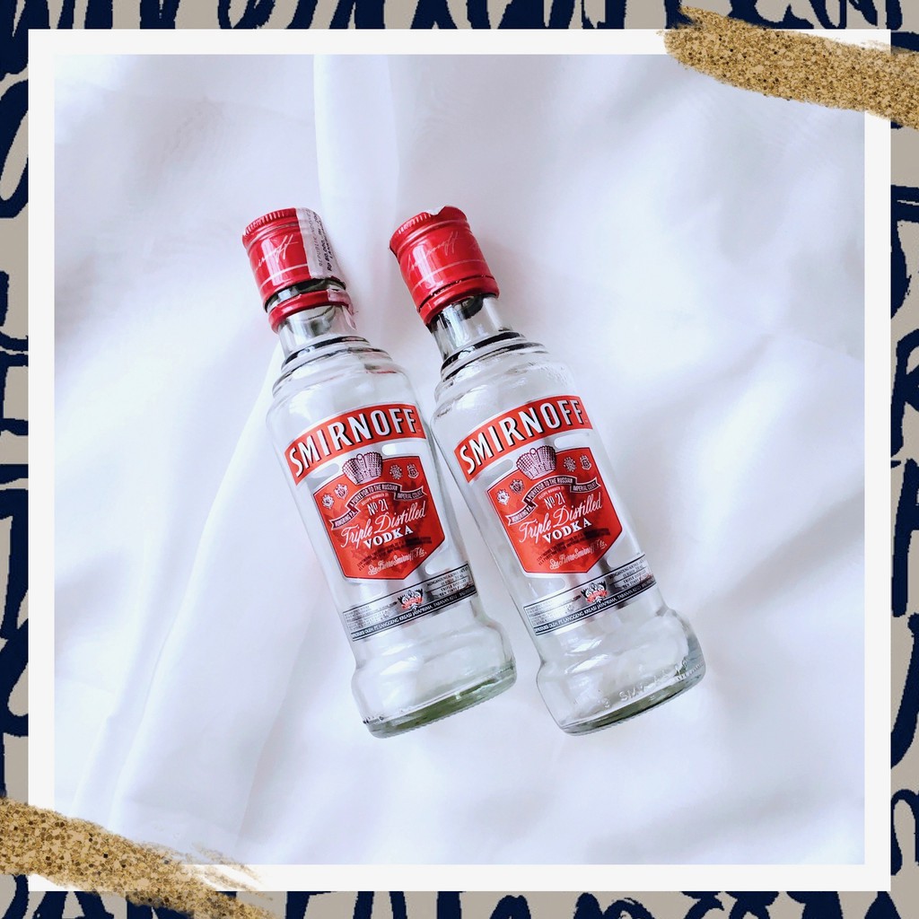 Set BOTOL KOSONG BEKAS SMIRNOFF VODKA Mini Liquor Bottle 200ml