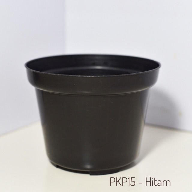 Pot Kembang Polos | Pot Bunga Plastik | Pot Bunga Polos - PKP15 Hitam