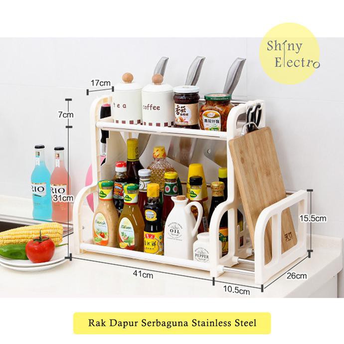 

BISA COD Rak Dapur Bumbu Kecap Alat Masak Garam Kecap Pisao Serbaguna Stainless BIG SALE Kode 466