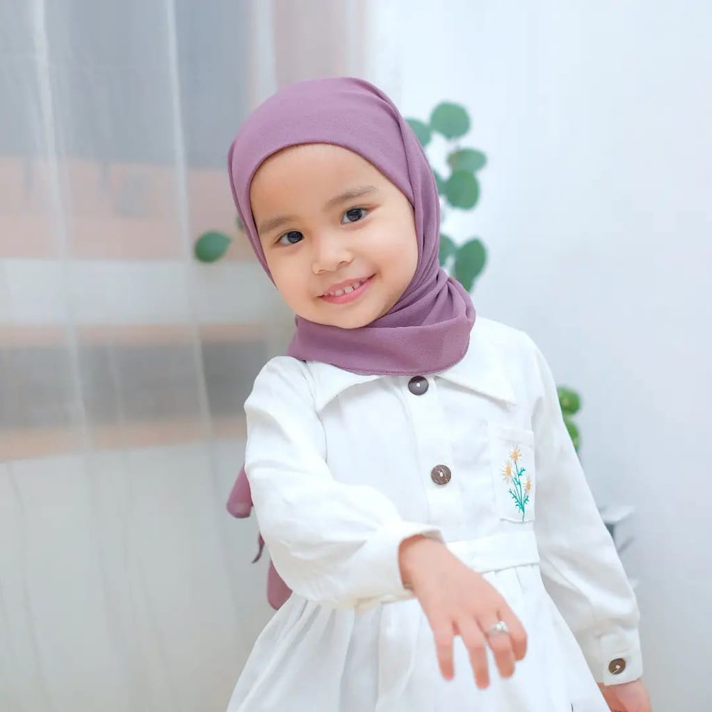 Pasmina Inner Anak Ceruty Babydoll/Pashmina Instan inner Anak/kerudung pastan Anak