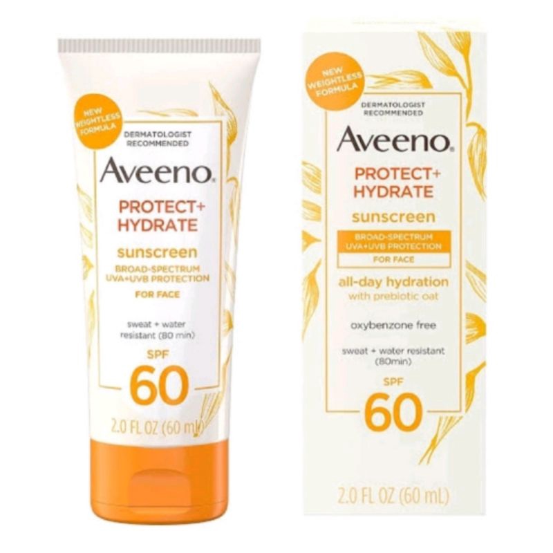 Aveeno Protect + Hydrate Sunscreen For Face, SPF 60 Isi 60 ML