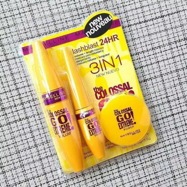 (CYBER) COD Mascara maybeline 3in1 (BEDAK, EYELINER, MASKARA) Colossal 3in1