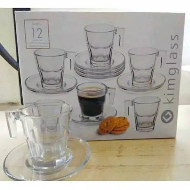 Gelas kopi mini dan tatakan 1 set (6pcs)