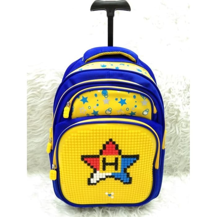 Tas Troli Anak Perempuan Backpack Set Tiga Roda Frozen Ii Trl242 AH890  Trolly Lego Sd Kuning Biru