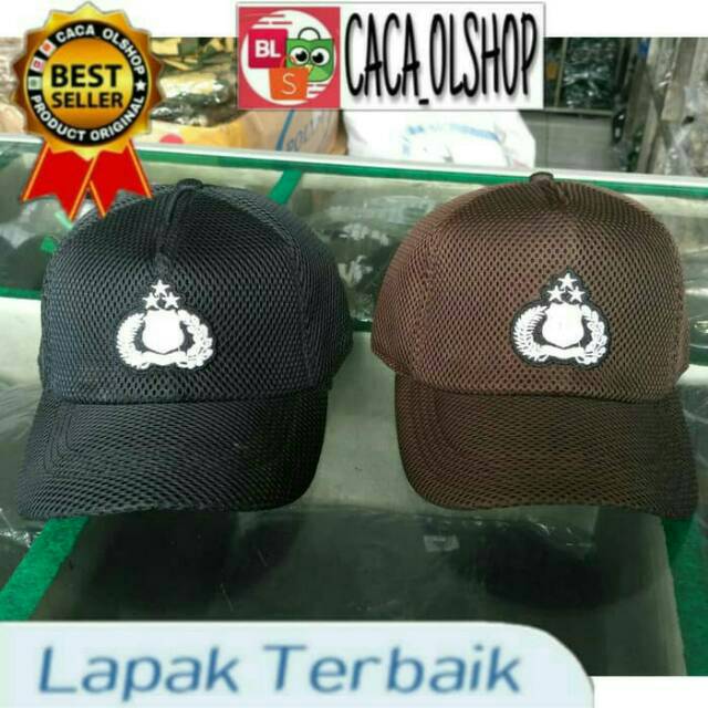 Topi Pilkab Bintara Polisi Jaring Hitam Coklat