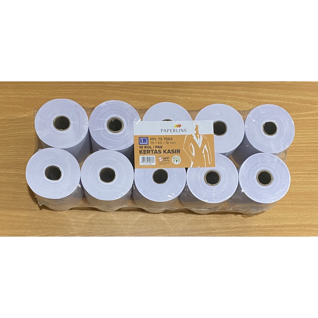 

Kertas Struk Telstruk Paperline 1 Ply 75x65x18mm [1 Pak isi 10Roll]