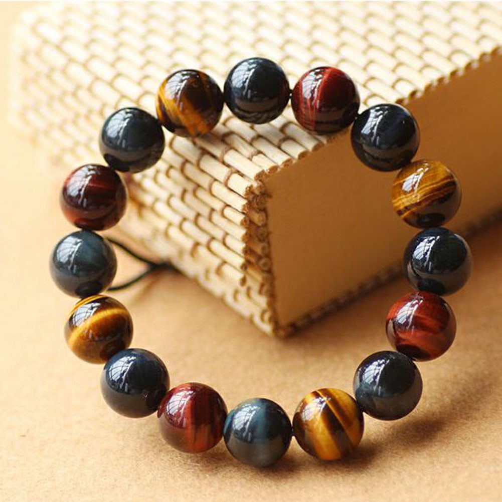 Gelang dengan Manik-Manik Reiki Chakra+Batu Motif Mata Macan